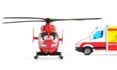 Set 2 masinute - Mercedes-Benz ambulance and Helicopter