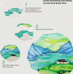 Set 120 markere - Ohuhu Maui - Dual Tips, Multicolor (Brush & Fineliner)