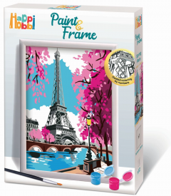 Set pictura pe numere + rama - Parisul primavara