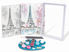 Set pictura pe numere + rama - Parisul primavara