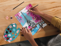 Set pictura pe numere + rama - Parisul primavara