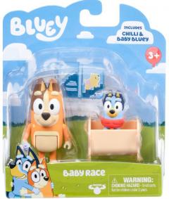 Set 2 figurine - Bluey - Baby Race: Chilli & Baby Bluey
