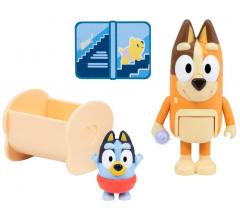 Set 2 figurine - Bluey - Baby Race: Chilli & Baby Bluey