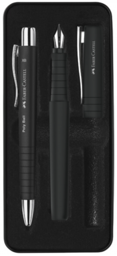 Set stilou si pix XB Poly - Faber-Castell (Negru)
