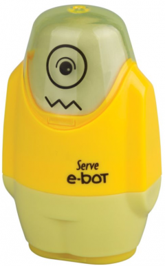 Radiera + ascutitoare - E-bot - Galben