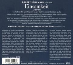 Einsamkeit: Schumann Lieder