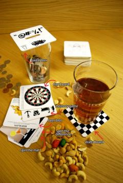 Suporturi pentru pahar cu jocuri de baut - Bar Games Beer Mats (set 30)