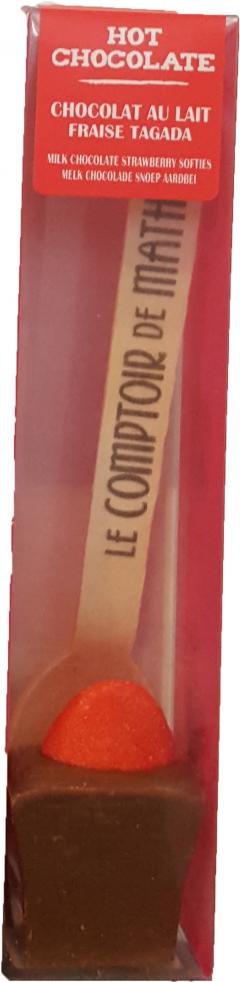 Ciocolata calda cu lapte si bomboane de capsuni