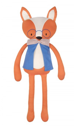 Jucarie din tricot bumbac - Domnul Vulpoi cu ochelari si vesta