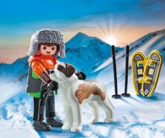 Figurina - Drumet si caine Saint Bernard