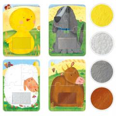 Set 4 puzzle tactil - Animale de la ferma