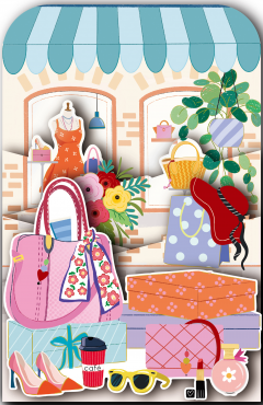 Felicitare pop-up - Shopping