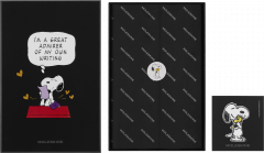 Carnet Peanuts x Moleskine - Large, Ruled, Hardcover (Black & Gift Box)