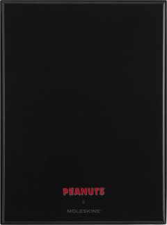 Set carnet + 12 creioane si ascutitoare Peanuts x Moleskine - Large, Ruled, Hardcover (Black & Gift Box)