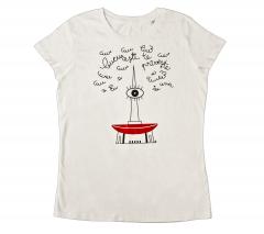 Tricou pentru femei - I Love Bucharest Ana Banica, culoarea alb, marimea S