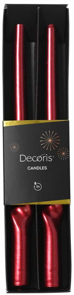Set 2 lumanari pentru masa - Metallic Red