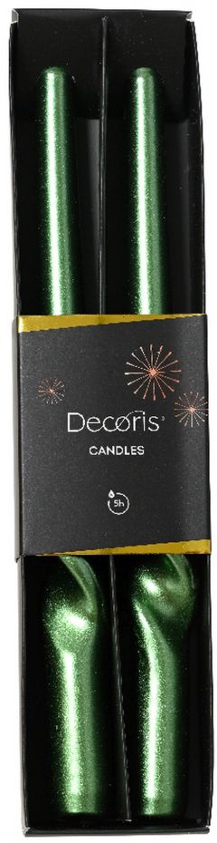 Set 2 lumanari pentru masa - Metallic Green