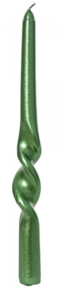 Set 2 lumanari pentru masa - Metallic Green