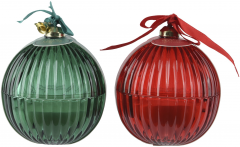 Lumanare parfumata - Glob cu fundita si clopotel (doua modele, pret pe bucata)