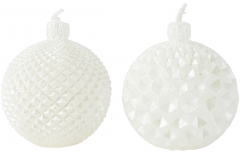 Set 2 lumanari decorative - Christmas Bauble White (doua modele, pret pe set)