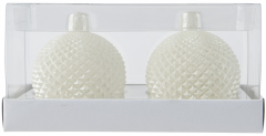 Set 2 lumanari decorative - Christmas Bauble White (doua modele, pret pe set)