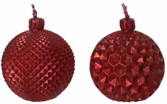 Set 2 lumanari decorative - Christmas Bauble Red (doua modele, pret pe set)