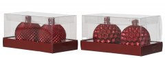 Set 2 lumanari decorative - Christmas Bauble Red (doua modele, pret pe set)
