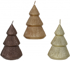 Lumanare decorativa - Tree Metalic and Glitter (mai multe culori, pret pe bucata)