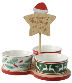 Set 3 boluri - Tapas Set Merry Christmas Porcelain