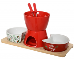 Set - Tapas set stoneware rectangle Fondue