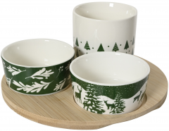 Set pentru tapas - 3 boluri Christmas Green Decorations