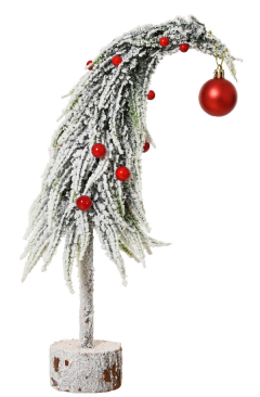 Brad artificial - Mini Tree Snowy Red Baubles, 45 cm