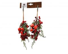 Ornament brad - Big Berry Clip Red Berries, 25 cm