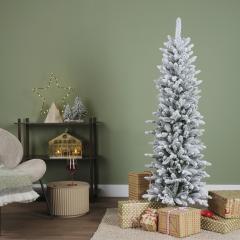 Brad artificial - Slim Fir Snowy - Green-White, 150 cm
