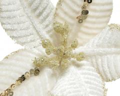 Decoratiune Craciun - Poinsettia on clip polyester spangels velvet (mai multe culori - pret pe bucata)