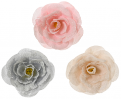 Decoratiune Craciun - Rose on Clip Glitter Snow (mai multe modele - pret pe bucata)