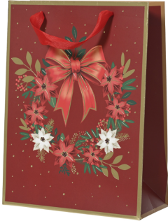 Punga cadou - Merry Christmas Flowers (Large)