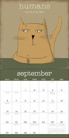 Calendar de perete - Ianuarie 2026 - Decembrie 2026 - A Year of Snarky Cats