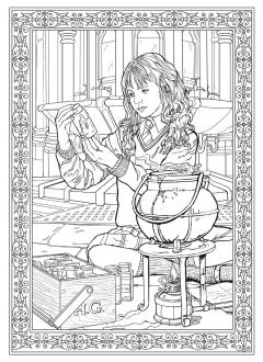 Carte postala de colorat - Harry Potter - mai multe modele