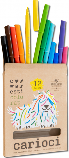 Set 12 carioci CarturESTI colorat