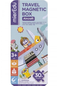 Puzzle magnetic in cutie metalica - Avioane, 30 piese