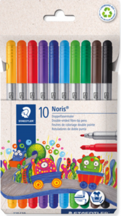 Set 10 carioci cu doua capete - Noris