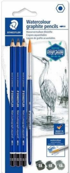 Set 3 creioane grafit + pensula - Lumograph