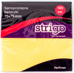 Notite adezive - Strigo - 7.5x7.5cm 100 File - Galben pastel