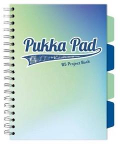 Caiet matematica cu spirala si separatoare B5 (100 file) - Pukka Pad Project Book (Verde/Albastru)