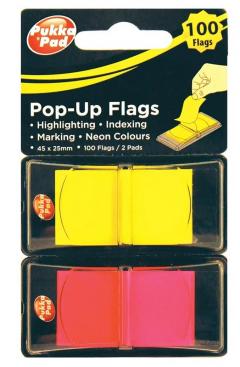 Etichete indexare -  Pukka Pad - Neon Colours, 45x25mm, 100 file