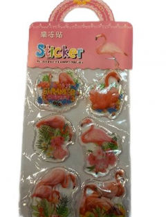 Stickere cu gel pentru copii - Flamingo