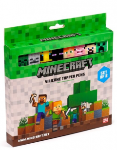 Set 8 pixuri cu topper Minecraft