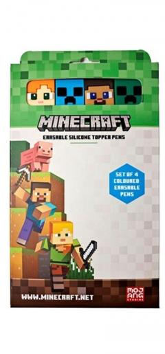 Set 4 pixuri cu stergere si topper Minecraft Chibi