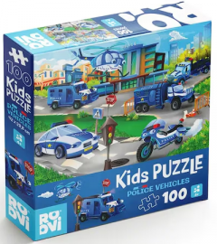 Puzzle 100 piese - Police Vehicles
